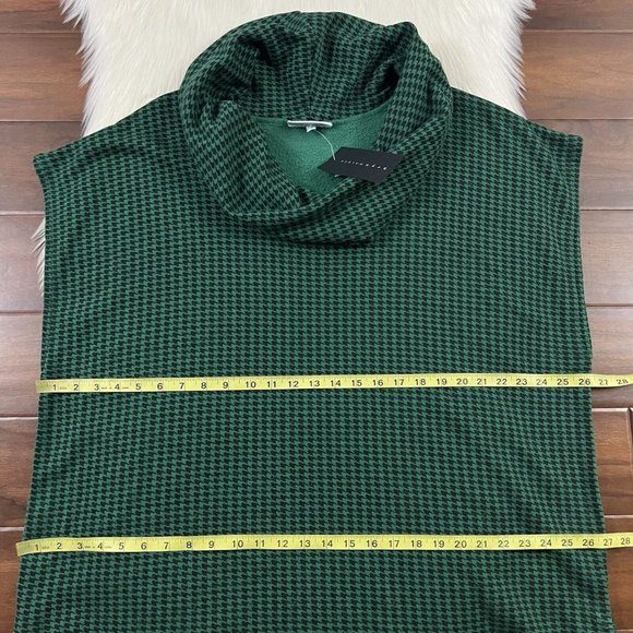 Bryn Walker Size Large Inlet Pike Houndstooth Print Cowl Neck‎ Poncho Top - Picture 5 of 10